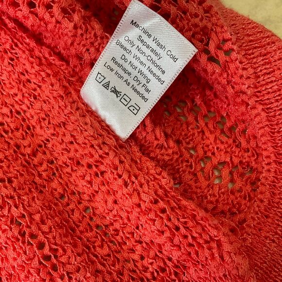 Coldwater Creek Open Front Cardigan Sweater women’s size L coral office travel - Picture 8 of 11